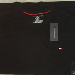 Tommy Hilfiger Black Tee with Logo Accent